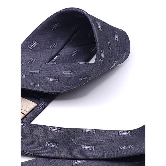 Nicole Miller Men's Gray Geometric Silk Tie - Picture 6 of 10